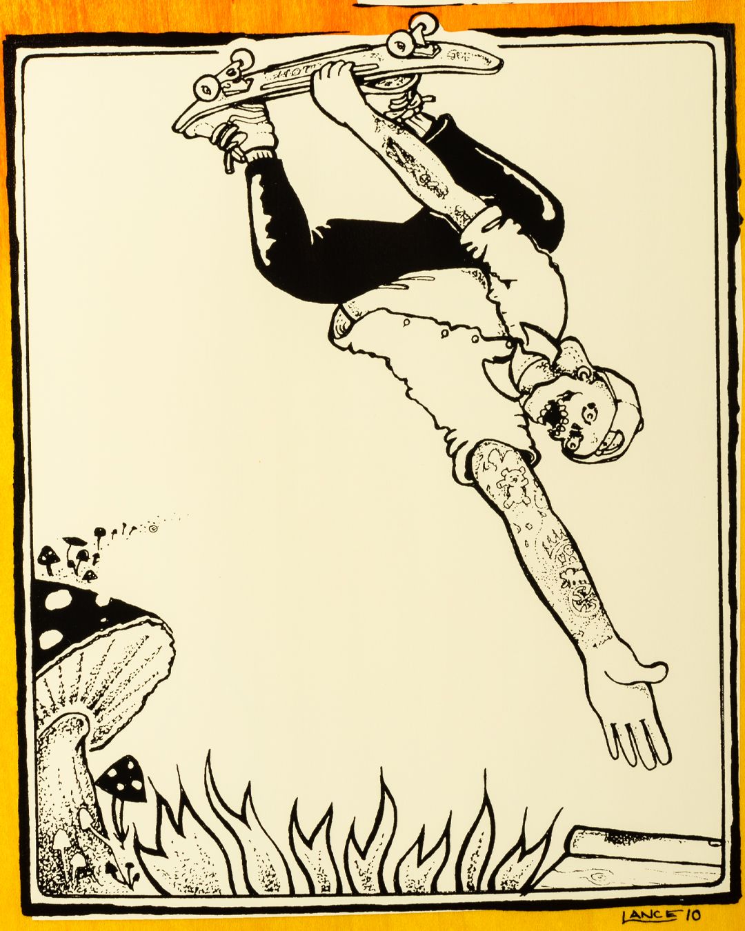 Antihero Grosso ‘Handplant’ SSD25 Deck - Orange/Yellow Fade