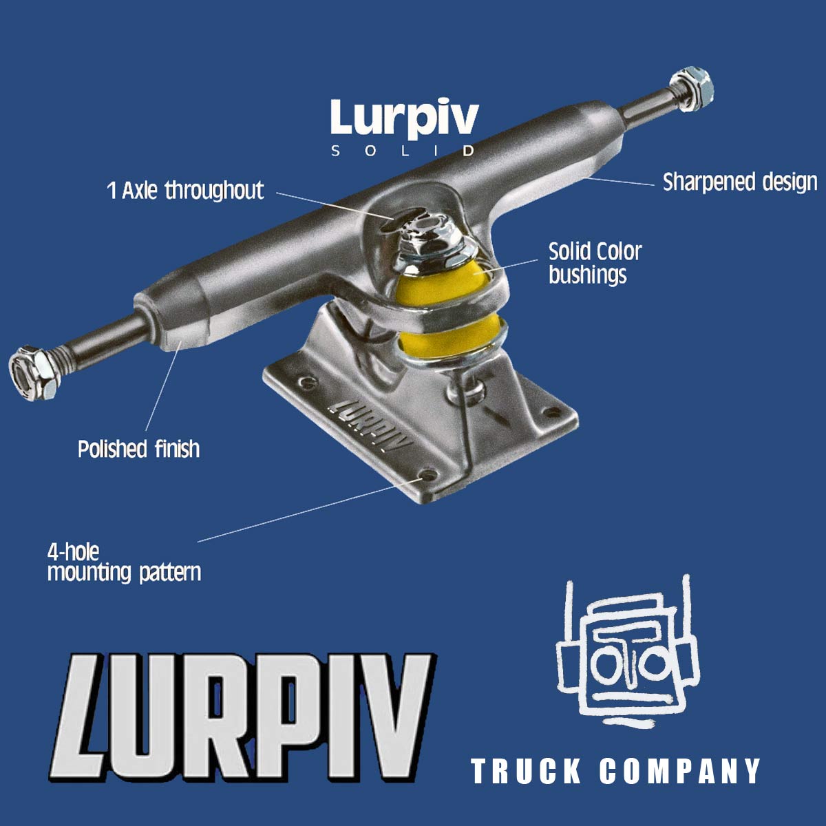 Lurpiv 2.0 Solid Polished trucks